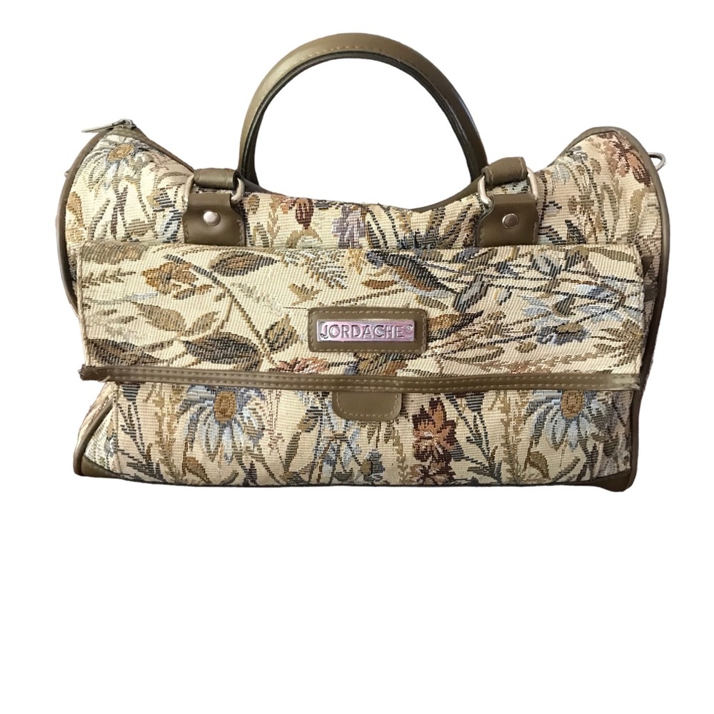 Vintage Jordache Tapestry Double Handle Travel Tote Bag